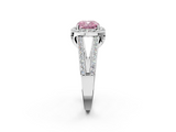 White gold Fancy Pink Cushion  Halo Split Shank Diamond Ring with Four-Prong Setting_34