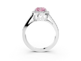 White gold Fancy Pink Cushion  Halo Split Shank Diamond Ring with Four-Prong Setting_35