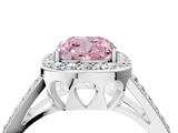 White gold Fancy Pink Cushion  Halo Split Shank Diamond Ring with Four-Prong Setting_36