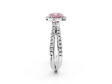 White gold Fancy Pink Cushion  Halo Split Shank Diamond Ring with Pavé Setting_40