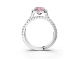 White gold Fancy Pink Cushion  Halo Split Shank Diamond Ring with Pavé Setting_41