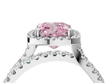 White gold Fancy Pink Cushion  Halo Split Shank Diamond Ring with Pavé Setting_42