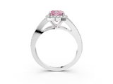 White gold Fancy Pink Cushion  Halo Split Shank Diamond Ring with Prong Setting_23