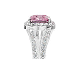 White gold Fancy Pink Cushion  Halo Split Shank Pave Diamond Ring with Four-Prong Setting_54