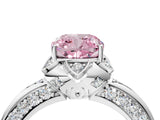 White gold Fancy Pink Cushion  Halo Split Shank Pave Diamond Ring with Petal Prong Setting_66