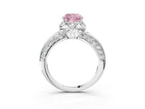 White gold Fancy Pink Cushion  Halo Split Shank Pave Diamond Ring with Petal Prong Setting_70