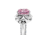 White gold Fancy Pink Cushion  Halo Split Shank Pave Diamond Ring with Petal Prong Setting_72