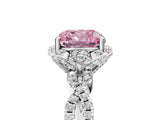 White gold Fancy Pink Cushion  Halo Twist Band Solitaire Ring with Six-Prong Setting_37