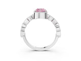 White gold Fancy Pink Cushion  Milgrain Marquise Diamond Twist Band Ring_66