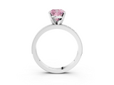 White gold Fancy Pink Cushion  Milgrain Pave Diamond Engagement Ring with Four-Prong Setting_182