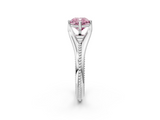 White gold Fancy Pink Cushion  Solitaire Beaded Band Six-Prong Setting_2