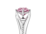 White gold Fancy Pink Cushion  Solitaire Beaded Band Six-Prong Setting_5