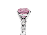 White gold Fancy Pink Cushion  Solitaire Bezel Accent Diamond Engagement Ring with Beaded Band and Four-Prong Setting_46