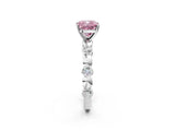 White gold Fancy Pink Cushion  Solitaire Bezel-Set Diamond Ring with Beaded Band and Four-Prong Setting_34