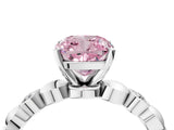 White gold Fancy Pink Cushion  Solitaire Bezel-Set Diamond Ring with Beaded Band and Four-Prong Setting_36