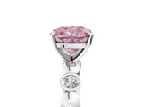 White gold Fancy Pink Cushion  Solitaire Bezel-Set Diamond Ring with Beaded Band and Four-Prong Setting_37