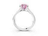 White gold Fancy Pink Cushion  Solitaire Bezel-Set Diamond Ring with Channel-Set Band_40