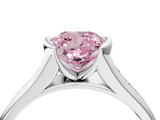 White gold Fancy Pink Cushion  Solitaire Bezel-Set Diamond Ring with Channel-Set Band_42
