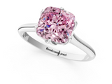 White gold Fancy Pink Cushion  Solitaire Cathedral Diamond Ring with Six-Prong Setting_18