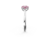 White gold Fancy Pink Cushion  Solitaire Cathedral Diamond Ring with Six-Prong Setting_19