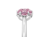 White gold Fancy Pink Cushion  Solitaire Cathedral Diamond Ring with Six-Prong Setting_22