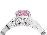 White gold Fancy Pink Cushion  Solitaire Celtic Knot Engagement Ring with Four-Prong Setting_41