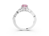 White gold Fancy Pink Cushion  Solitaire Celtic Knot Engagement Ring with Four-Prong Setting_41
