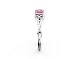 White gold Fancy Pink Cushion  Solitaire Celtic Knot Engagement Ring with Four-Prong Setting_44