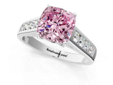 White gold Fancy Pink Cushion  Solitaire Channel-Set Diamond Engagement Ring with Four-Prong Setting_42