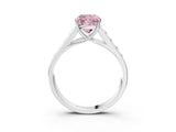 White gold Fancy Pink Cushion  Solitaire Channel-Set Diamond Engagement Ring with Four-Prong Setting_48