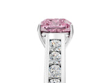 White gold Fancy Pink Cushion  Solitaire Channel-Set Diamond Engagement Ring with Four-Prong Setting_50
