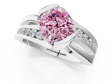 White gold Fancy Pink Cushion  Solitaire Channel-Set Split Shank Ring with Tension Prong Setting_4