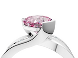 White gold Fancy Pink Cushion  Solitaire Channel-Set Split Shank Ring with Tension Prong Setting_7