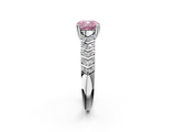 White gold Fancy Pink Cushion  Solitaire Chevron Pave Diamond Engagement Ring with Six-Prong Setting_5