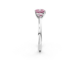 White gold Fancy Pink Cushion  Solitaire Diamond Engagement Ring with Four-Prong Setting on a Classic Band_5
