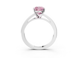 White gold Fancy Pink Cushion  Solitaire Diamond Engagement Ring with Four-Prong Setting on a Classic Band_6