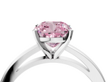 White gold Fancy Pink Cushion  Solitaire Diamond Engagement Ring with Four-Prong Setting on a Classic Band_7