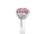 White gold Fancy Pink Cushion  Solitaire Diamond Engagement Ring with Four-Prong Setting on a Classic Band_8