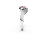 White gold Fancy Pink Cushion  Solitaire Diamond Engagement Ring with Pave Band and Four-Prong Setting_39