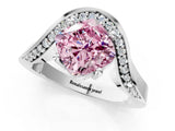 White gold Fancy Pink Cushion  Solitaire Diamond Engagement Ring with Pave Band and Four-Prong Setting_39