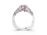 White gold Fancy Pink Cushion  Solitaire Diamond Engagement Ring with Pave Band and Four-Prong Setting_41