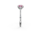 White gold Fancy Pink Cushion  Solitaire Diamond Engagement Ring with Pave Band and Six-Prong Setting_22