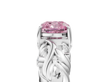 White gold Fancy Pink Cushion  Solitaire Diamond Leaf Vine Band with Prong Setting_33