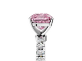 White gold Fancy Pink Cushion  Solitaire Diamond Pavé Band with Four-Prong Setting_64