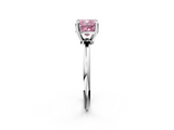 White gold Fancy Pink Cushion  Solitaire Diamond Ring with 4-Prong Setting on a Classic Band_5