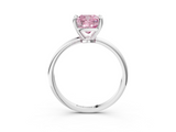 White gold Fancy Pink Cushion  Solitaire Diamond Ring with 4-Prong Setting on a Classic Band_6
