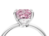 White gold Fancy Pink Cushion  Solitaire Diamond Ring with 4-Prong Setting on a Classic Band_7