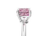 White gold Fancy Pink Cushion  Solitaire Diamond Ring with 4-Prong Setting on a Classic Band_8