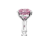White gold Fancy Pink Cushion  Solitaire Diamond Ring with Bamboo Band and Four-Prong Setting_90