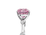 White gold Fancy Pink Cushion  Solitaire Diamond Ring with Bezel Set Side Stones and Prong Setting_8